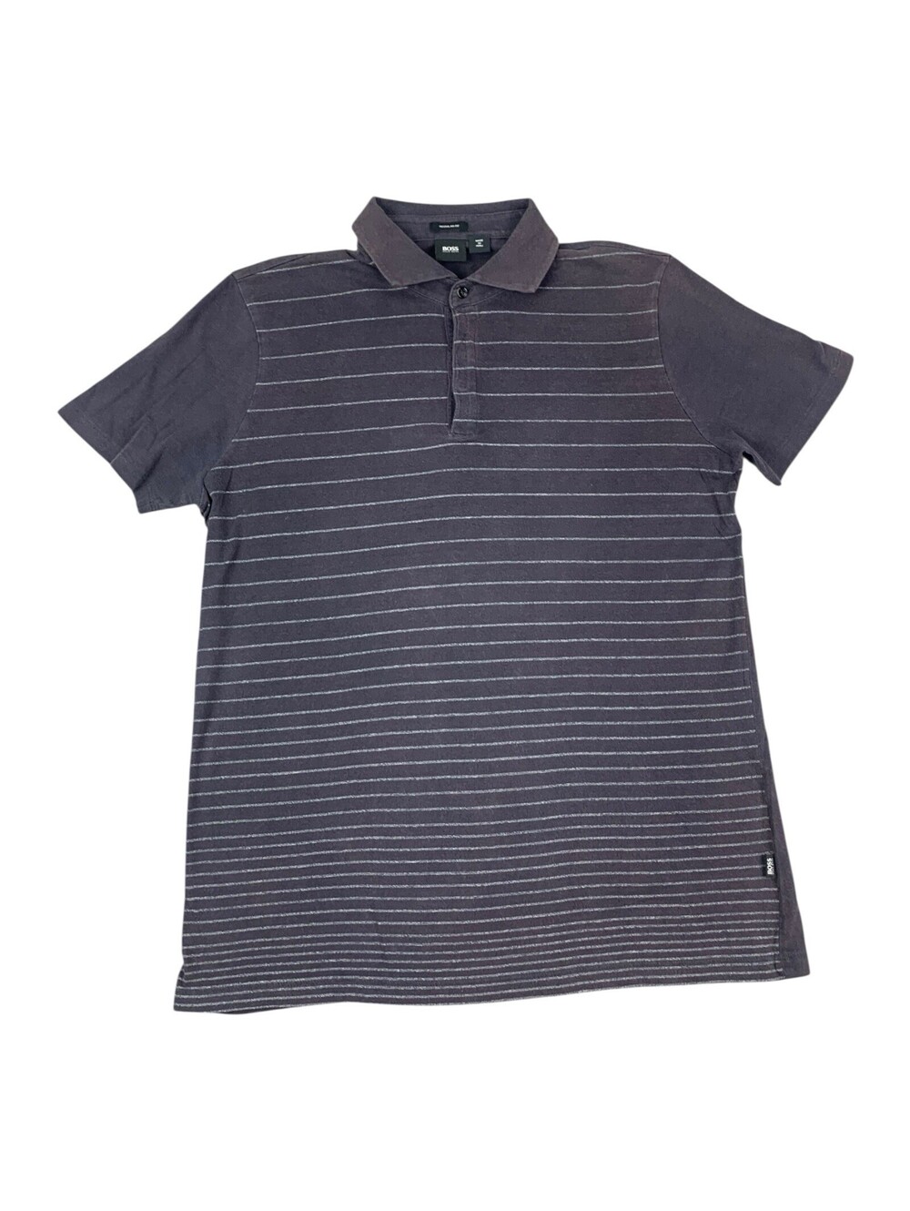 Hugo Boss Men’s Polo Shirt Purple Striped Regular Fit Size Small
